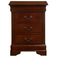 thumbnail image 3 of Glory Furniture Louis Phillipe 3 Drawer Nightstand in Cherry, 3 of 6