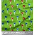thumbnail image 1 of Soimoi Green Rayon Fabric Bow & Dots Printed Fabric 1 Yard 56 Inch Wide, 1 of 3