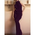 thumbnail image 4 of Women'S 2 Piece Outfit Sleeveless Knit Tank Top Bodycon Long Skirt Set Loungewear Deep M, 4 of 8
