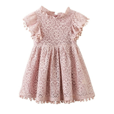 

HuaAngel Girls Solid Hollow Lace Cotton Dress F764 Sizes 2-6
