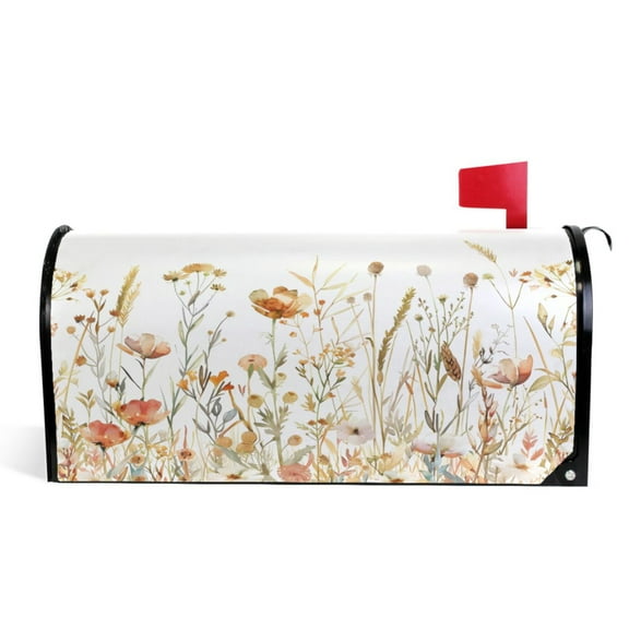 Ryvnso Mailbox Cover Watercolor Wild Flower Magnetic Mailbox Wrap Standard Size 21x18 Inch