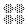 thumbnail image 2 of Kll Hexagon Drink Coasters Set Of 4,Pu Leather Absorbent Coasters Set Decorative Coffee Cup Coasters Housewarming Gift For Home Decor-Soccer Ball, 2 of 9