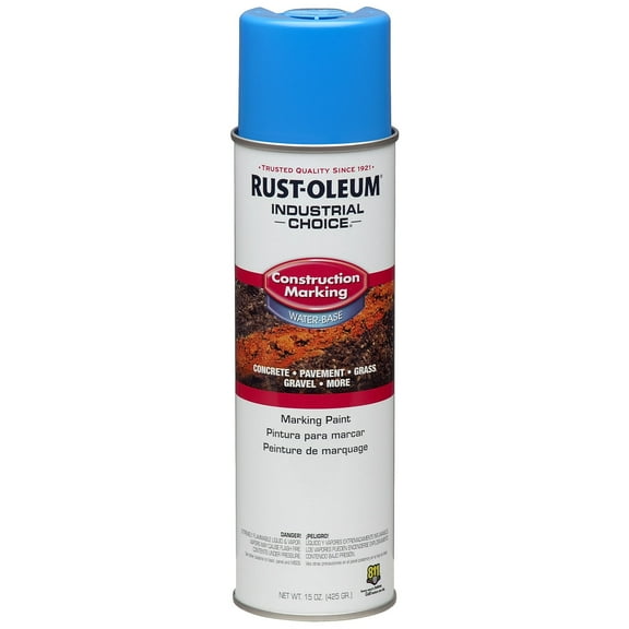 Rust-Oleum Construction Marking Paint, 17 oz., Caution Blue, Water -Based 264694