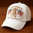 thumbnail image 2 of America 250Th Anniversary Hat with Embroidered Liberty Bell And Flags 1776-2026 Denim Baseball Cap July 4Th Freedom Unisex Hat B, 2 of 4