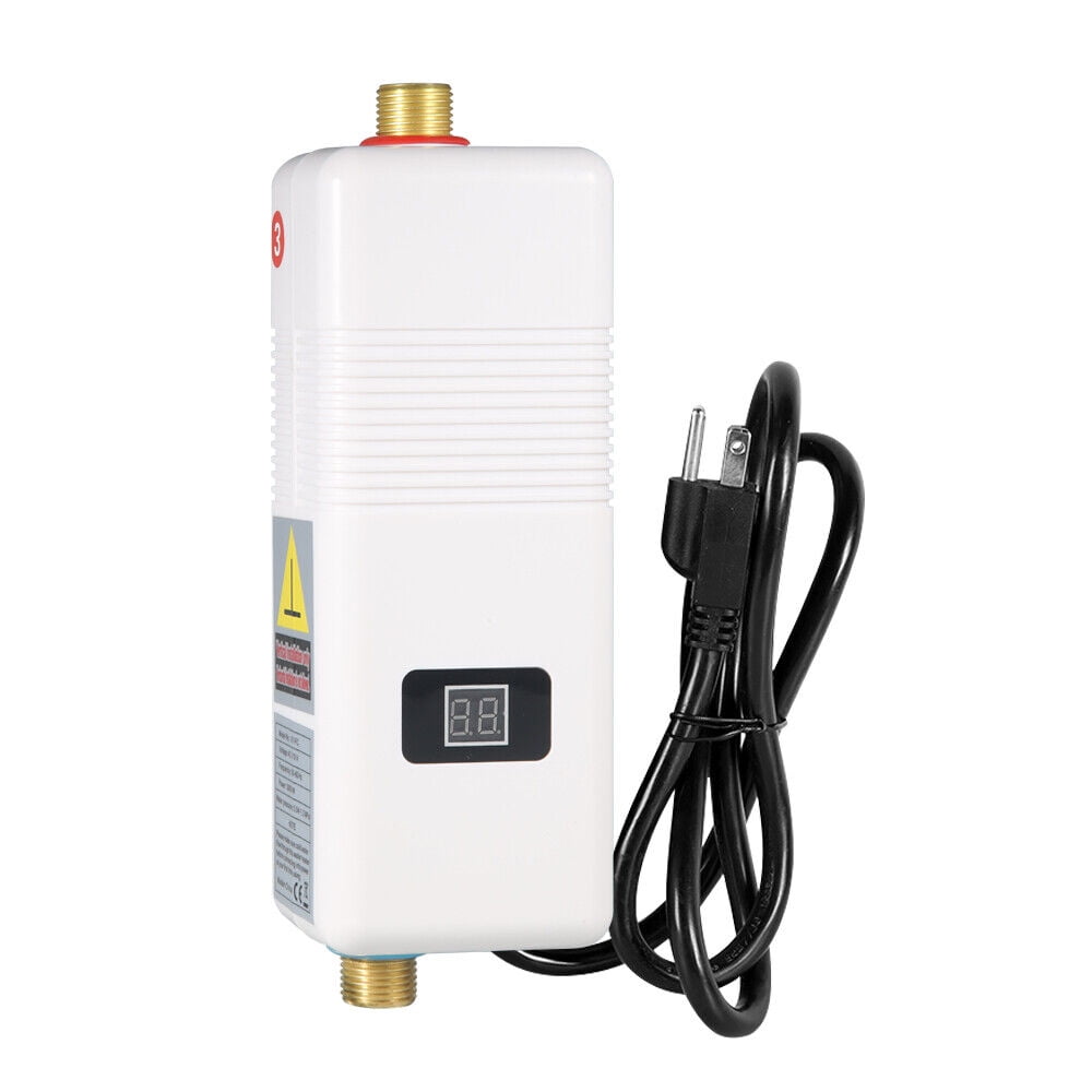 KingFurt 110V 3000W Tankless Electric 3-Second Instant Hot Water Heater For Kitchen and Bathroom