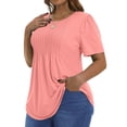 thumbnail image 4 of Fantaslook Blouses for Women Pleated Short Sleeve Tunic Tops Dressy Casual Summer Shirts, 4 of 10
