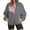 Grey, variant on GEWSEY Sweatshirt for Women Oversized Fuzzy Fleece Jacket Color Block Button Long Sleeve Pullover Sherpa Sweatshirts Tops (Black, S)