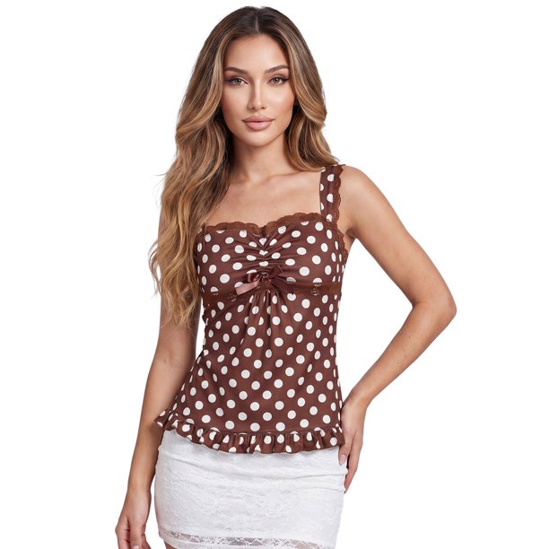 Camisetas de tirantes sin mangas con ribete de encaje y espalda descubierta para mujer, estilo camisón de verano.