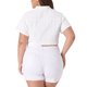 thumbnail image 3 of Chaqueta de mezclilla de mujer Agnes Orinda, talla grande, de manga corta, con botones, chaquetas de mezclilla recortadas 3X blanca, 3 of 6