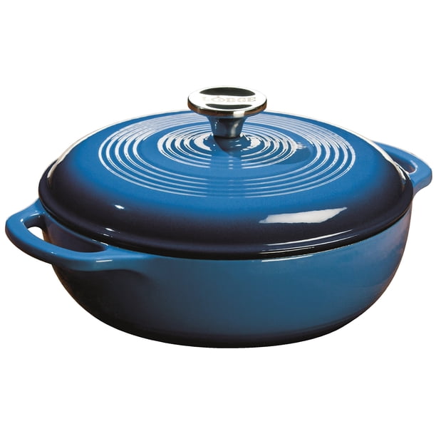 Cocotte Lodge de hierro fundido esmaltado de 3 cuartos, azul
