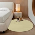 thumbnail image 3 of Yellow Solid Color Round Area Rugs Collection 6', Aesthetics Contemporary Luxury Non Slip Indoor Circular Throw Runner Rug Floor Mat Carpet for Living Room Dining Table Bedroom Nursery, 3 of 9