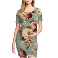 thumbnail image 1 of yoeyez Robes de Maternité pour Femmes à Manches Courtes, Col Rond, Robes à Fleurs, Robe Moulante en Coton de Maternité, Vêtements de Maternité pour Femmes Enceintes Multicolore, TG, 1 of 6
