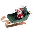 thumbnail image 3 of KAJNBN Christmas Sleigh Decoration 1Pack Small Decorated Sled for Tree Olive Green Iron Resin Plastic 3.9X1.4X2.9in, 3 of 8
