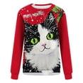 thumbnail image 4 of Ounisa Women's Casual Crew Neck Sweatshirt Loose Soft Long Sleeve Cat Graphic Pullover Christmas Tops, 4 of 4