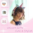 thumbnail image 3 of Kids Headphones,Charlxee Unicorns Wired Headsets with Gifts Packing include Sticker&Bracelet for Girls,Built-in Mic&On/Over Ear HD Stereo for Online Study/School/Tablet with Nylon Cable-Rose, 3 of 7