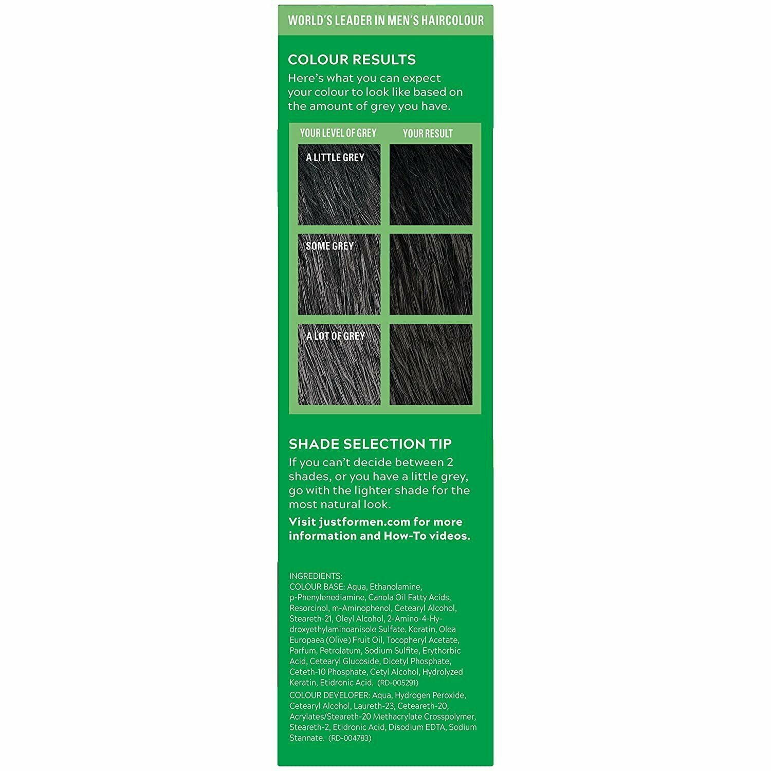Just For Men Shampoo-In Easy & Fast Hair Color, H-55 Real Black 3 Pack