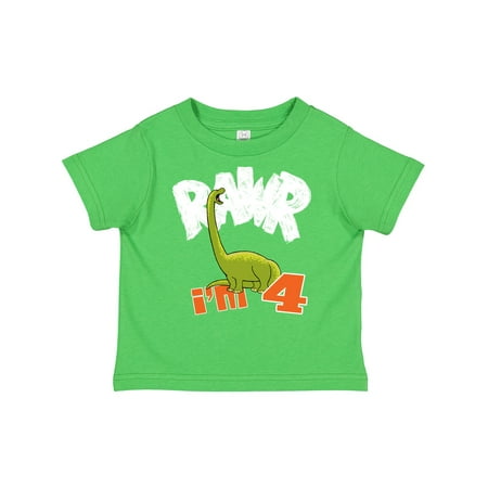 

Inktastic RAWR I m 4! Baby Brontosaurus Gift Toddler Boy or Toddler Girl T-Shirt
