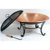 Recycled Hammered Copper Fire Pit With 30" Safety Screen