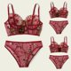 thumbnail image 2 of Mujeres Transparente Trajes De Baño Sujetadores Conjunto Floral Ropa Interior Lencería Bragaspangjing, 2 of 4