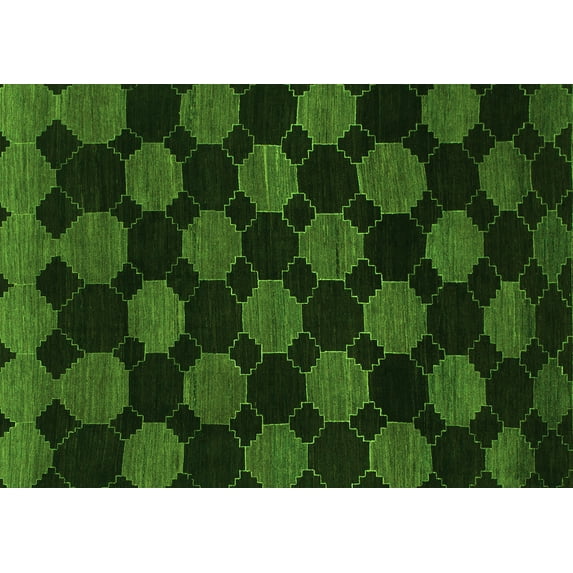 Ahgly Company Indoor Rectangle Abstract Green Modern Area Rugs, 8' x 12'