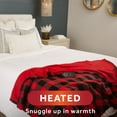 Sunbeam Fleece Electric Heated Throw Blanket, Red and Black Buffalo