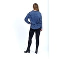 thumbnail image 4 of Women’s Denim Long Sleeve Causal Blouse Top with Drawstrings & Raw Edge, 4 of 4