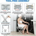 thumbnail image 6 of Folding Shower Chair Seat, 17.5" Stainless Steel Small Shower Chair for Inside Shower with Pad, 400lbs Portable Travel Shower Stool, Safety Anti-Slip Bath Chair for Seniors, Disabled, Gray, 6 of 7