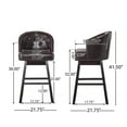 thumbnail image 3 of Noble House Morgan Brown Bonded Leather Swivel Bar Stool (Set of 2), 3 of 10