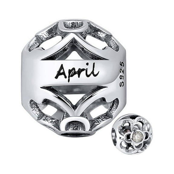 Birthstone Charms for Bracelet Sterling Silver CZ Womens Ginger Lyne Collection