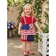 thumbnail image 4 of BemeyourBBs Toddler Baby Girl 4th of July Outfit Baby Girls Patriot Independent Day Clothes Star Stripe Print Bowknot Short Sleeve Tunic Shirt Tops Elastic Waist Shorts Set Baby Girls Summer Outfit, 4 of 9