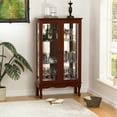 thumbnail image 3 of Miniyam 3 Tier Curio Cabinet Lighted Curio Diapaly Cabinet with Adjustable Shelves and Mirrored Back Panel,Cherry, 3 of 14