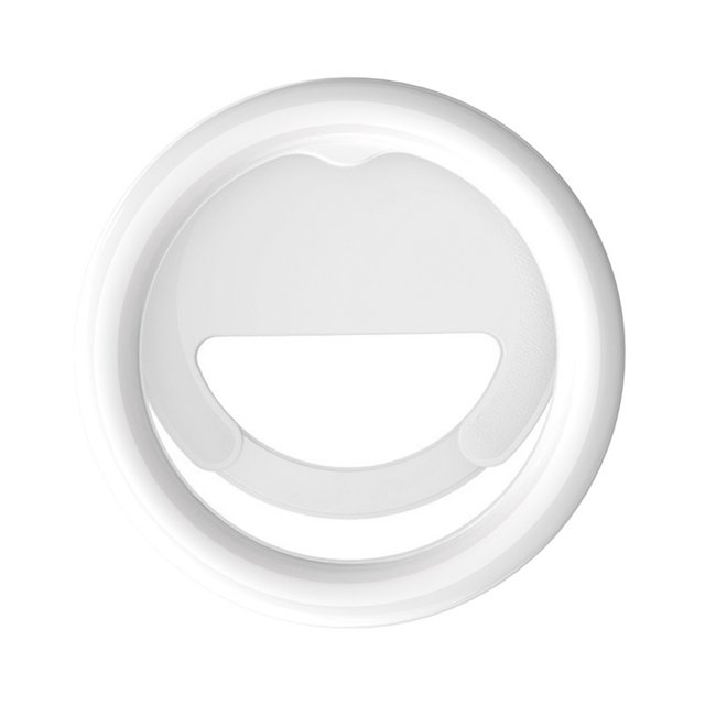yeacher Anneau Lumineux de 10 cm avec Double Température de 2 W, 5 Niveaux Réglables 3000 K-7000 K, Rotation à 180°, Compatible avec iPhone 15/14/13/12, iPad, Android, Blanc