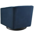 thumbnail image 4 of Contemporary Modern Urban Designer Living Room Lounge Club Lobby Accent Side Chair, Velvet Fabric, Navy Blue, 4 of 7