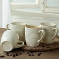 thumbnail image 2 of Famiware Jupiter 4-Piece Stoneware Coffee Mug Sets, Dishwasher Safe and Microwave Safe, Vanilla White, 2 of 5