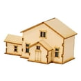 thumbnail image 3 of MERIGLARE 1/60 Wooden Miniature House Unpainted Ornament 3D Accessory Architecture Scene Landscape Building Model for Teens Adults Gift Style E, 3 of 8