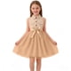 thumbnail image 1 of Vestido infantil de poliéster con solapa, botones de malla, sin mangas, con lazo, informal y cómodo., 1 of 7