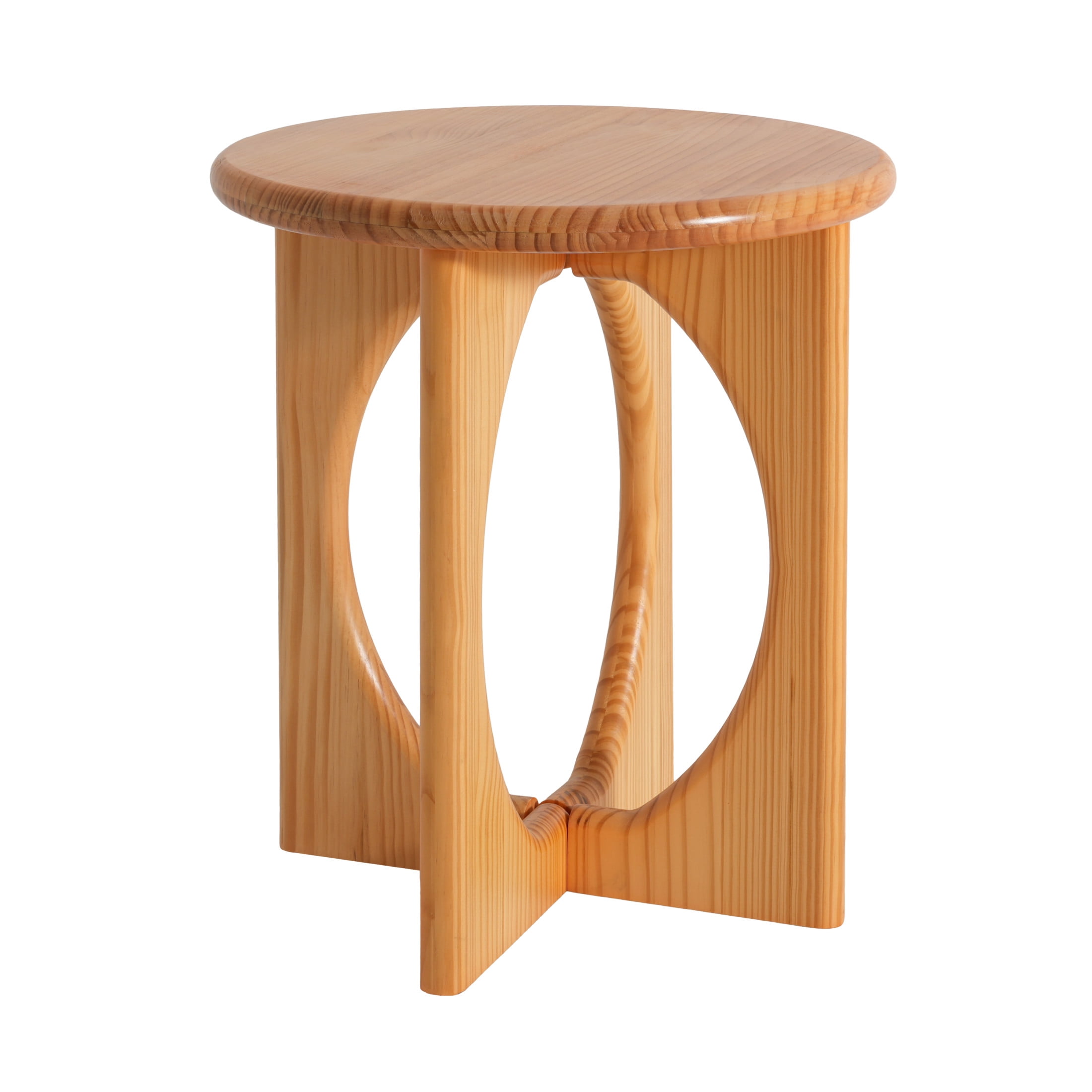 Christopher Knight Home Round End Table, Solid Wood Geometric Cross-Leg Accent Side Table, Natural