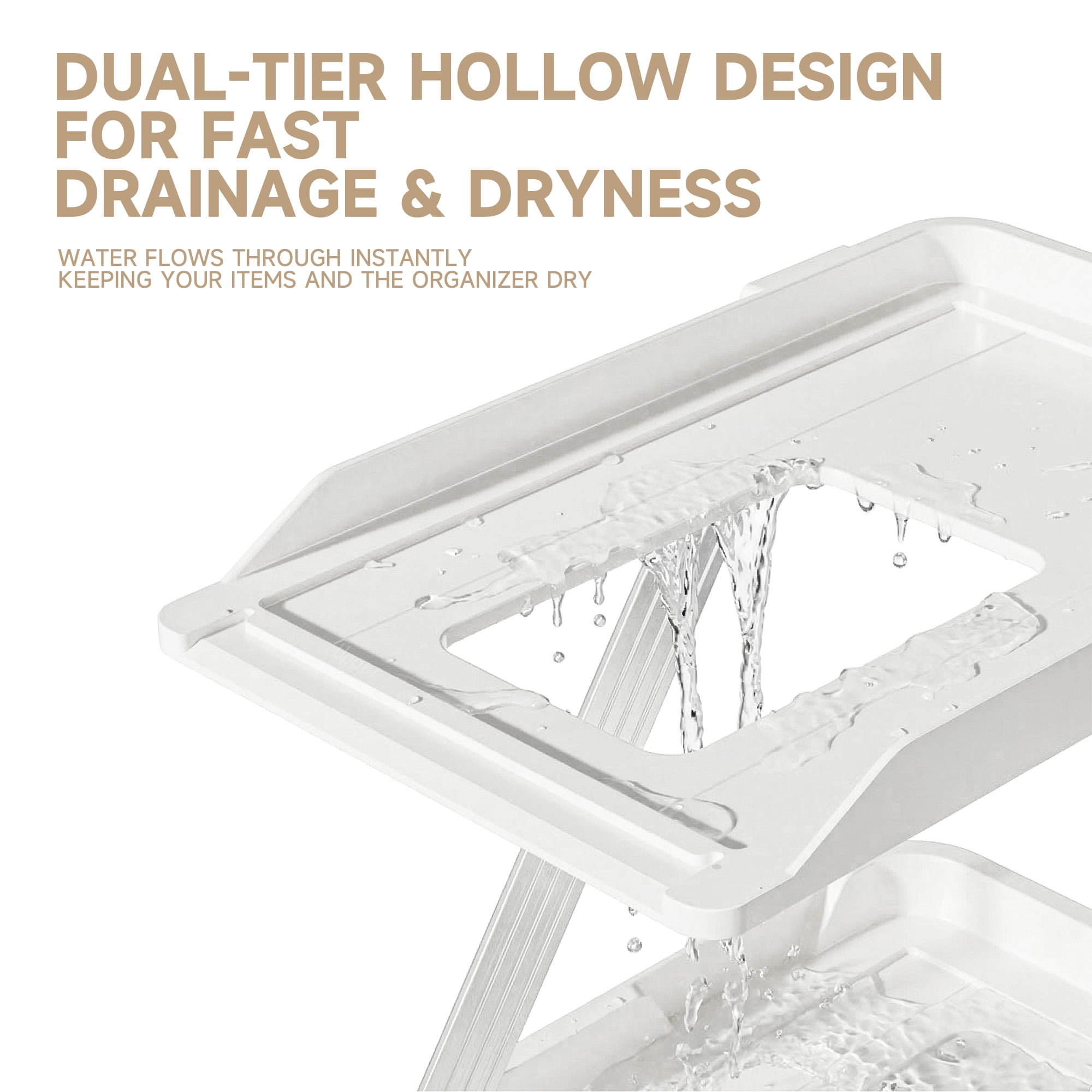 Delamu 2 Pack Under Sinks Organizers and Storage, Multi-Purpose, 2-Tier Clear Pull Out Organization for Bathroom, Kitchen