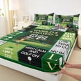 thumbnail image 3 of Homewish Golg Ball Lovers Twin Sheet Sets,Sport Theme Twin Fitted Sheet,Green Patchwork Plaid Flat Sheet For Teens,Breathable Home Decor,3 Pieces, 3 of 7
