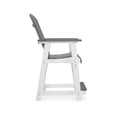 thumbnail image 3 of Benjara 24 Inch Counter Stool Armchair Set of 2, Outdoor Slatted, Gray, White, 3 of 5
