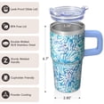 thumbnail image 3 of 20oz Geometric Design Double Wall Handle Tumbler, Stainless Steel Insulated Travel Coffee Mug Leak Proof Texture, 3 of 5