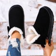 thumbnail image 5 of WAVSUF Women's Fleece Winter Boots Soft Sole Wide Width Anti Slip Winter Snow Flat Ankle Boots Black 10, 5 of 8