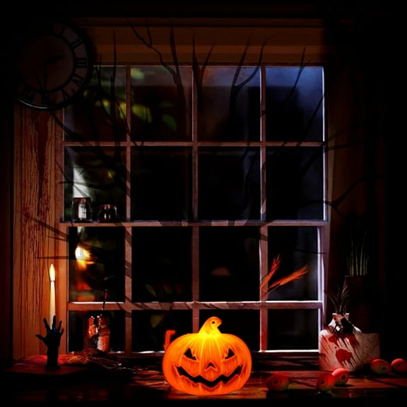 Pumpkin Light Decorations Halloween Pumpkin Lights Vintage Halloween Decorations Classic Pumpkin Statue Table Decor for Halloween Indoor and Outdoor Home Party Decor, 2.36*2.36*1.97in