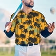 thumbnail image 5 of Lsque Hawaii Palms Pattern Mens Polo Golf Shirts Funny Graphics Shorts Sleeve Button Shirts Baseball T-shirt-4X-Large, 5 of 7