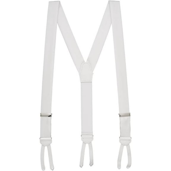 SuspenderStore Jacquard Silk Basket Weave Suspenders - 1.38-Inch Wide - Button Runner End - 2 Colors & 2 Sizes