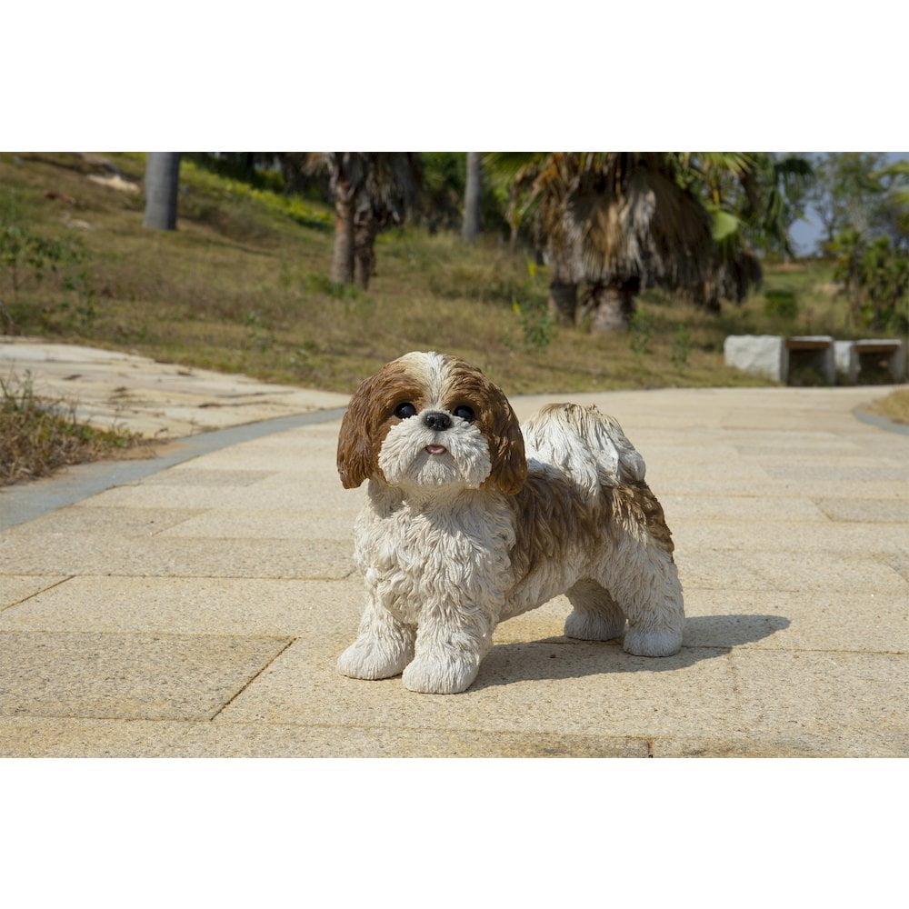 Hi-Line Gift Brown & White Standing Shih TZU