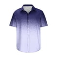 thumbnail image 4 of FAIWAD Men Colorblock Gradient Shirts Rolled Short Sleeve Button Down Tops Business Casual Tee Blouse, 4 of 5