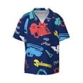 thumbnail image 5 of Picia Colorful Excavator Men's Linen Shirts Short Sleeve Cuban Beach Shirts Casual Shirts Button Down Shirt for Men Beach Summer Wedding Shirt-Medium, 5 of 7