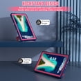 thumbnail image 3 of SaniMore Hybird Case for Lenovo Tab M10 5G 2023, Rugged Heavy Duty Protective Case Hidden Kickstand Dual Angle Stand Shockproof Anti-drop for Lenovo Tab M10 5G, Navy+Rose, 3 of 9