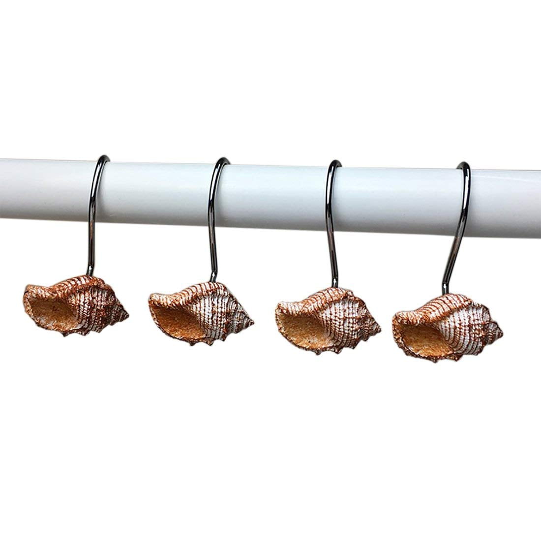 HG Mart Resin Curtain Rings, Rust Resistant Shower Hooks for Bathroom